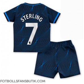 Chelsea Raheem Sterling #7 Replika Bortatröja Barn 2023-24 Kortärmad (+ Korta byxor)